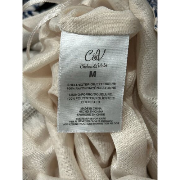 Chelsea & Violet Blue White Floral Jumpsuit Adjustable Straps Sz Medium - Picture 6 of 11